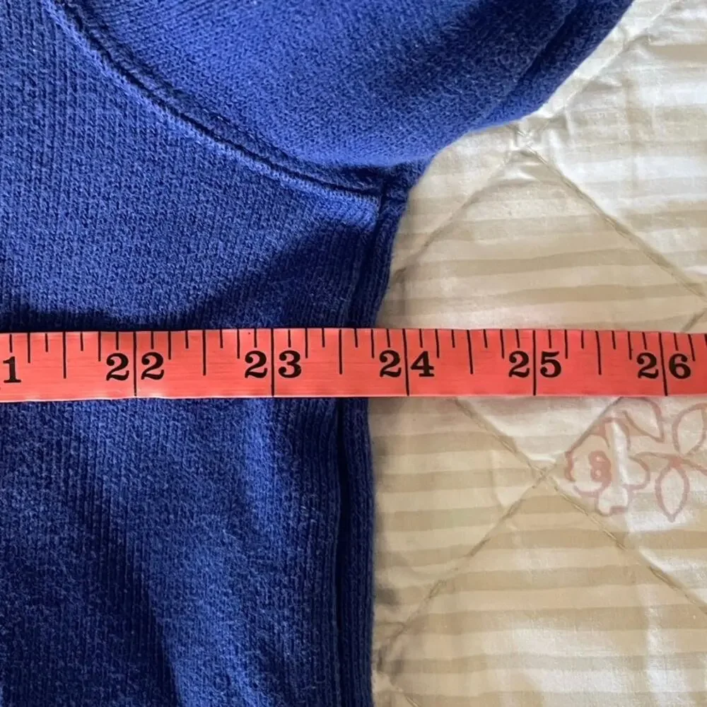 VTG Polo Ralph Lauren Large Estate Rib Royal Blue 1/4 Zip Preppy Coastal